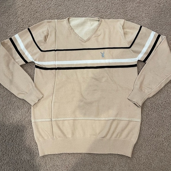 Korean Fashion Y2K knitted V-neck sweatshirt  Playboy Logo - Picture 1 of 8